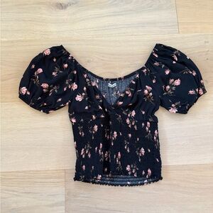 Reformation Floral Puff Sleeve Top